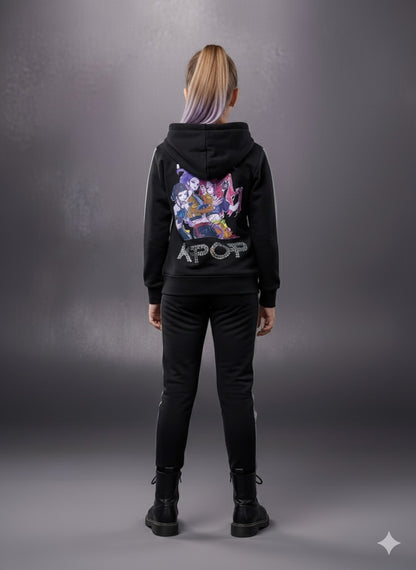 Chándal negro con lentejuelas K- Pop - Pronta Moda