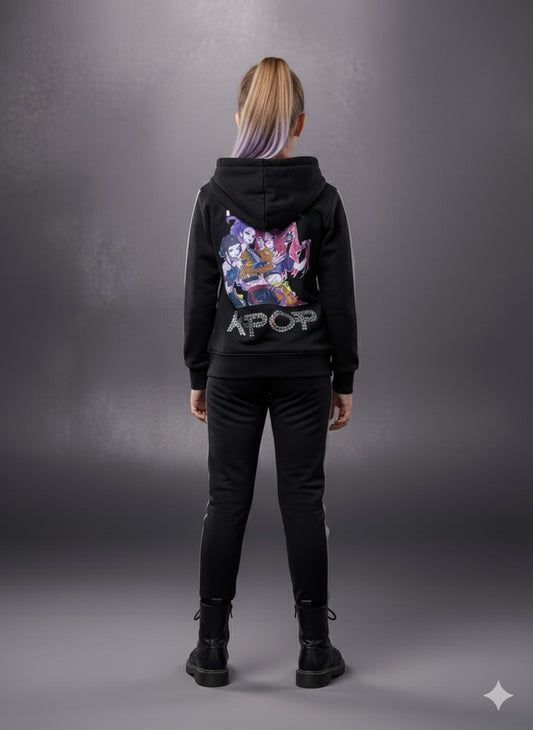 Chándal negro con lentejuelas K- Pop - Pronta Moda