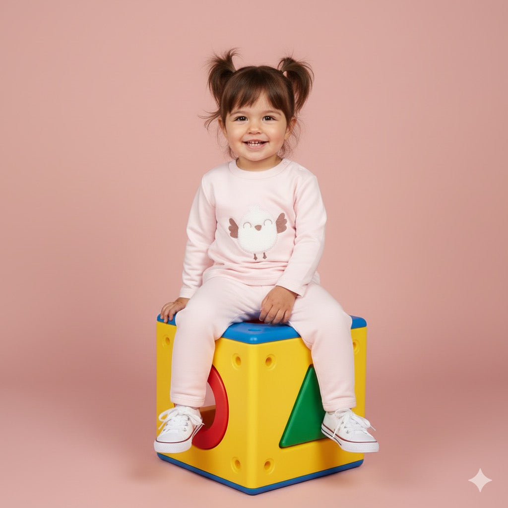 Chanda en rosa pollito blanco bebé - Pequeños Piratas