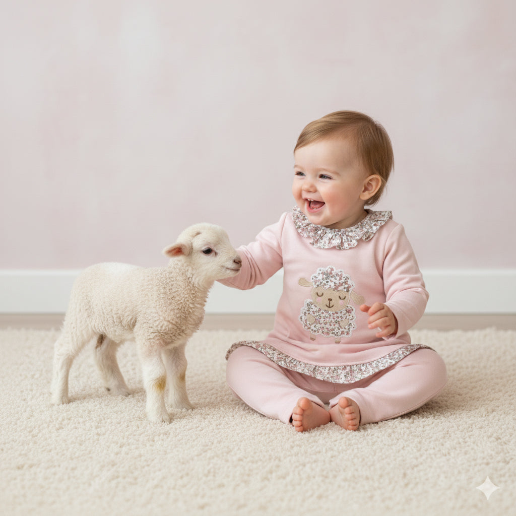 Chanda en rosa de bebé ovejita - Pequeños Piratas