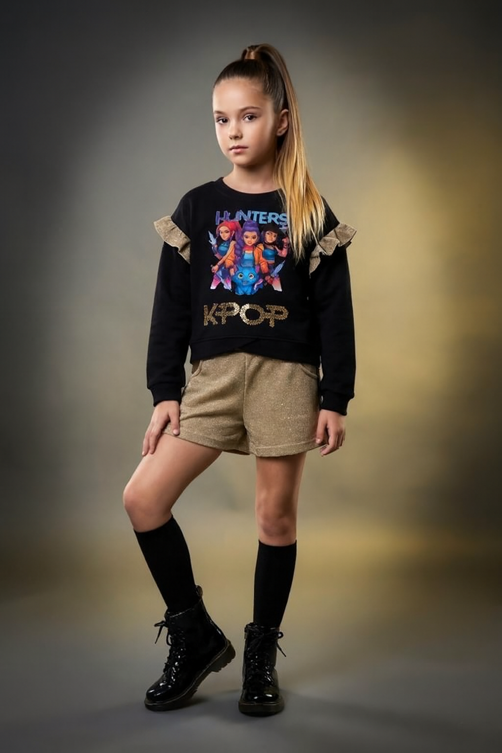 Conjunto con short oro K- Pop - Pronta Moda