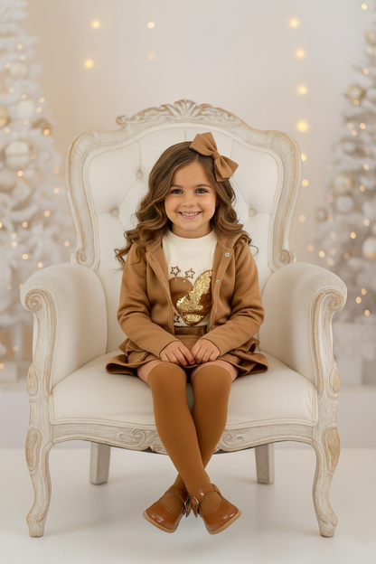 Conjunto antelina de 3 piezas en camel - Patitaa