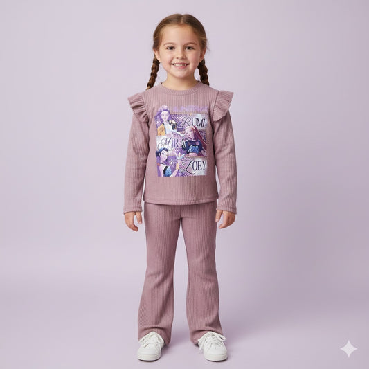 Chandal de niña K- Pop rosa empolvado  - Pronta Moda