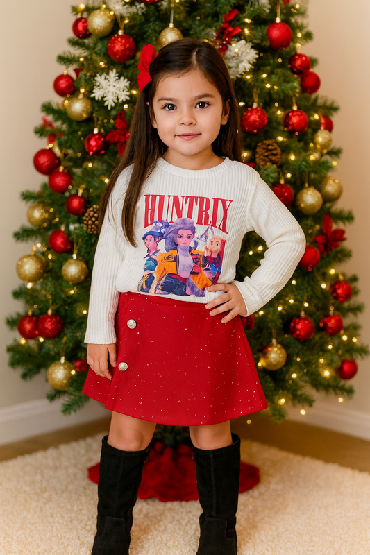 Conjunto falta pantalón en rojo K-pop - Pronta Moda