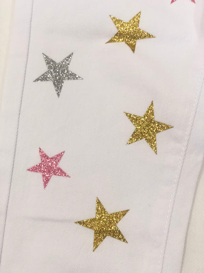 Pantalón de niña en color blanco con estrellas