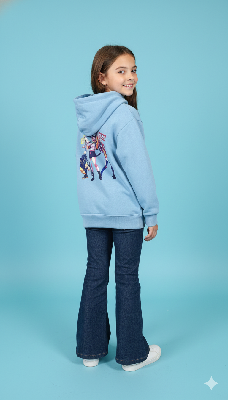 Chándal niña con sudadera azul viejo de  K- Pop - Patitaa