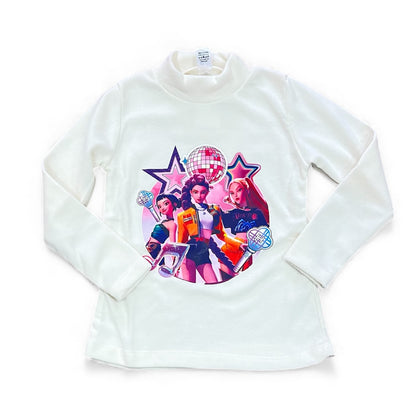 Camiseta polar beige de K-Pop - Pronta moda