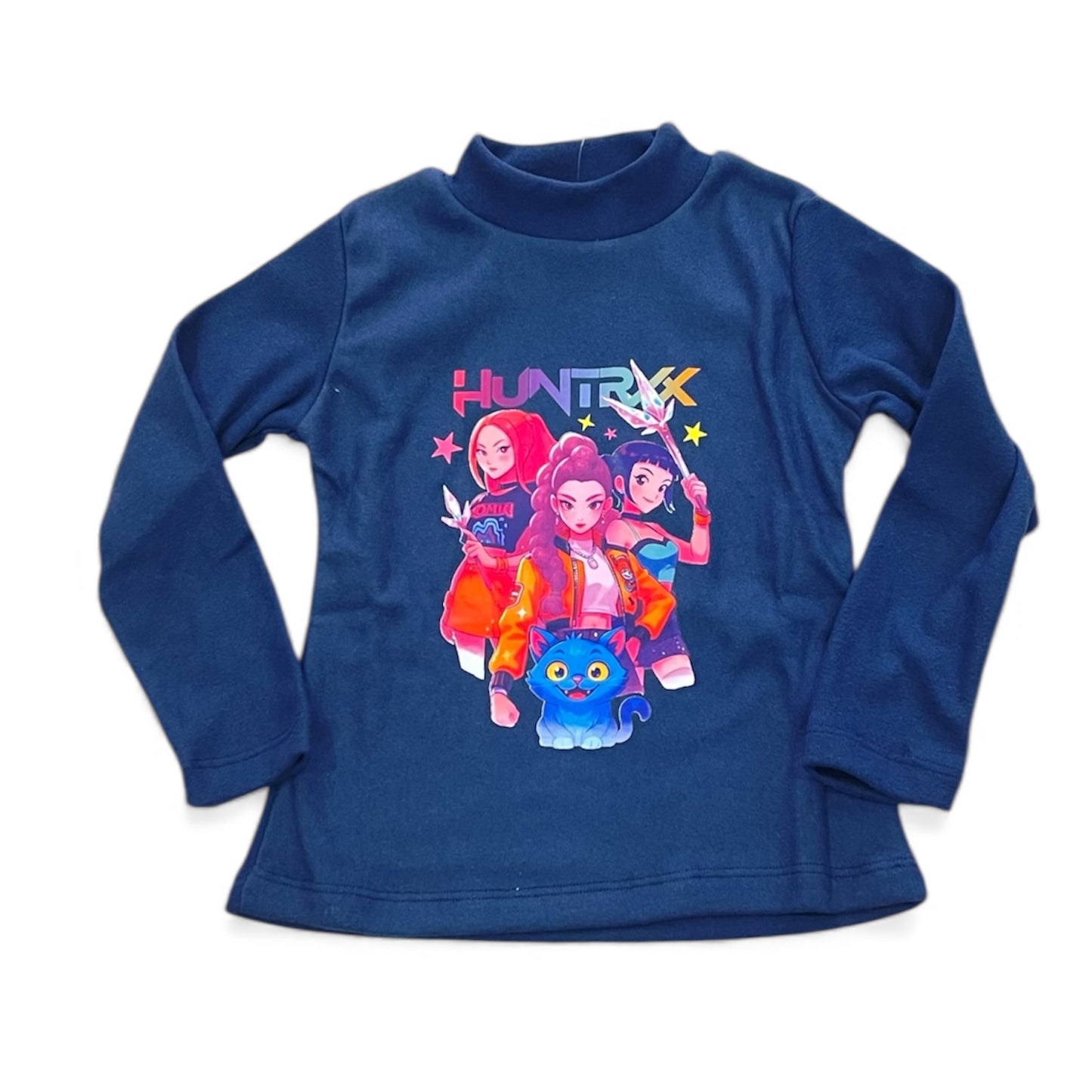 Camiseta polar azul marino de K-Pop - Pronta moda