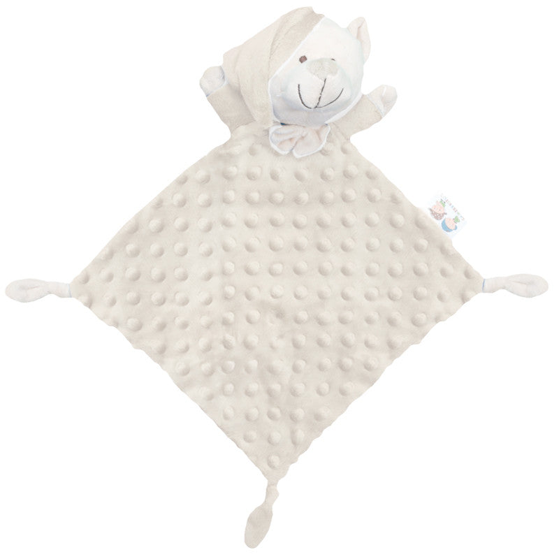 Set regalo en beige, manta y doudou de topos, Gamberritos