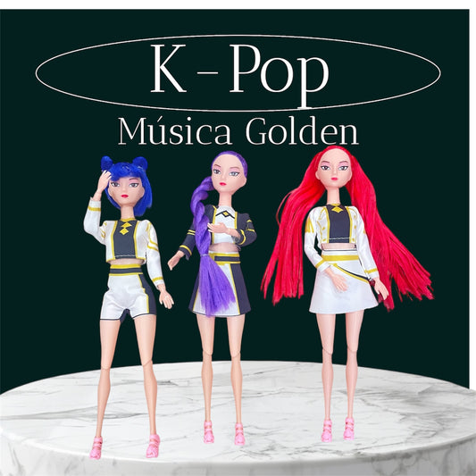 Muñecas K-Pop Hunters con 🎼música 🎼Golden con ropa Blanca