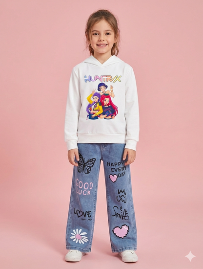 Sudadera blanca con capucha 💕primavera k-Pop - Pronta moda