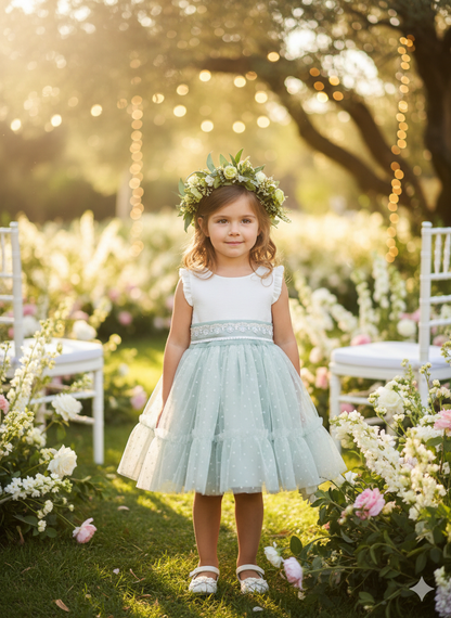Vestido Ceremonia Hortensia de niña - Basmarti 2026