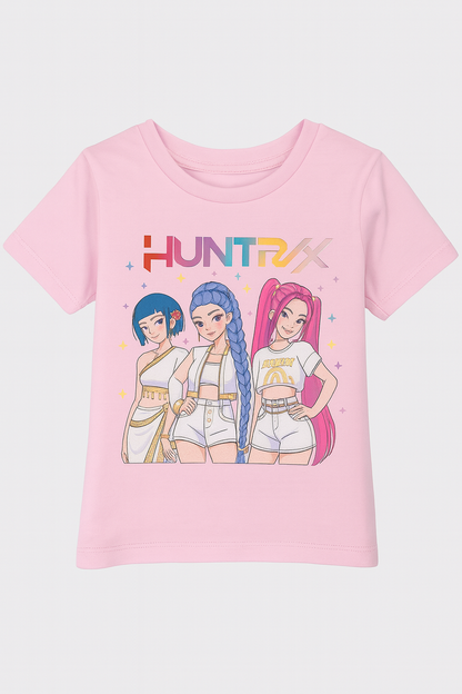 Camiseta rosa de manga corta k-Pop - Pronta moda