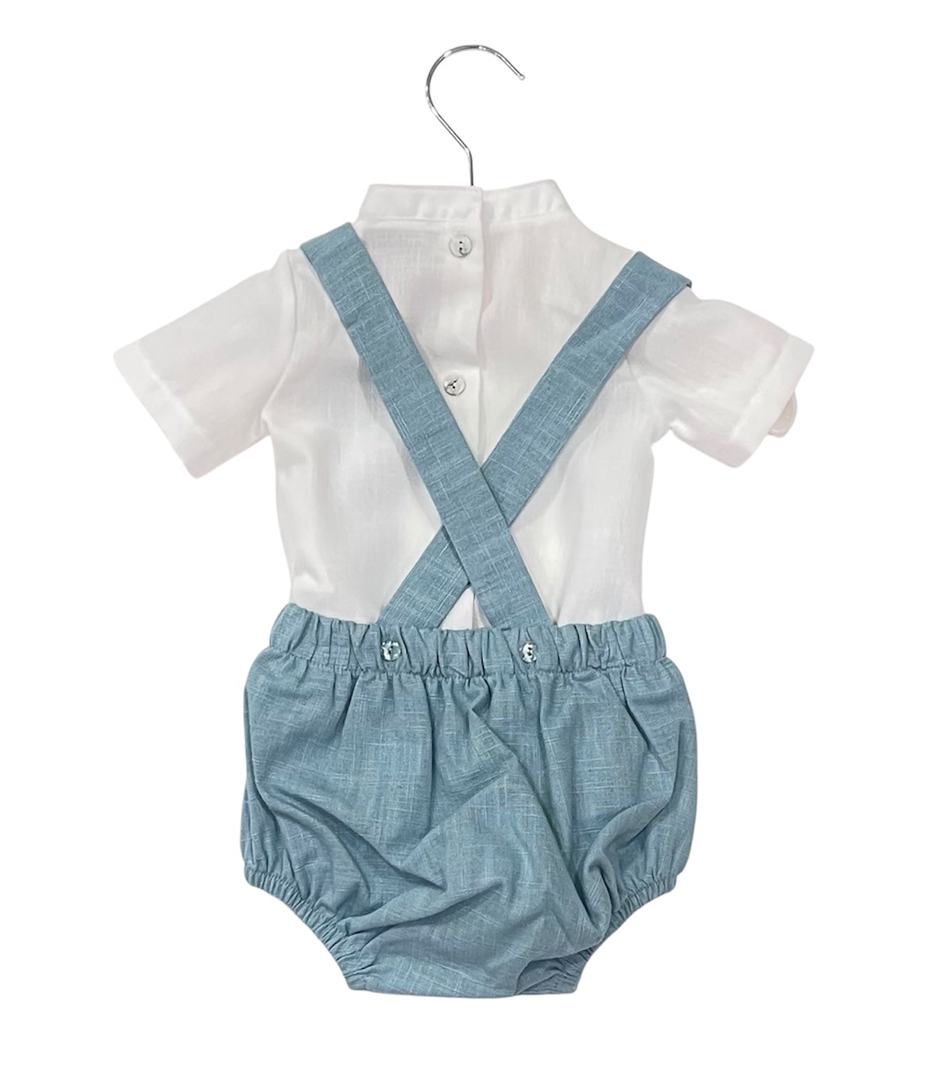 Conjunto ranita de niño en verde agua - Cosiendo Sueños