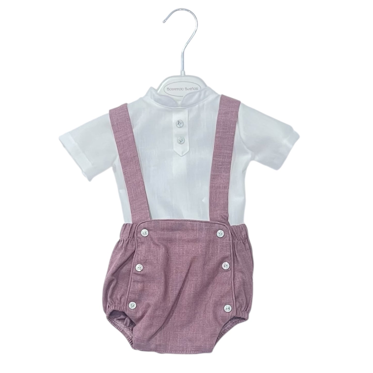 Conjunto ranita de niño en rosa palo - Cosiendo Sueños