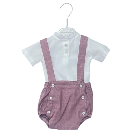 Conjunto ranita de niño en rosa palo - Cosiendo Sueños