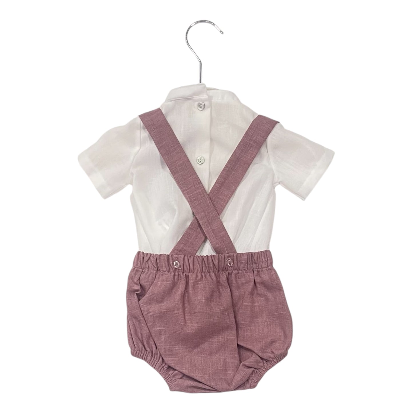 Conjunto ranita de niño en rosa palo - Cosiendo Sueños