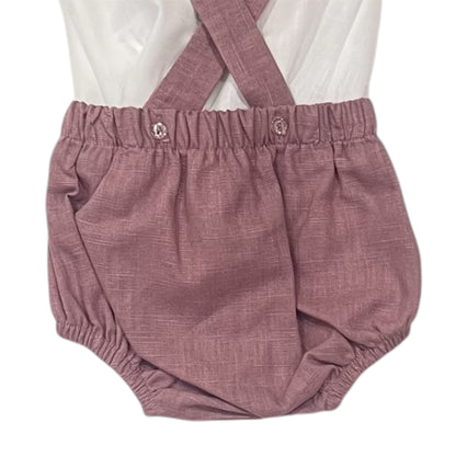 Conjunto ranita de niño en rosa palo - Cosiendo Sueños