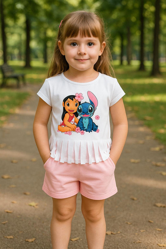 Conjunto niña de Stitch con flecos