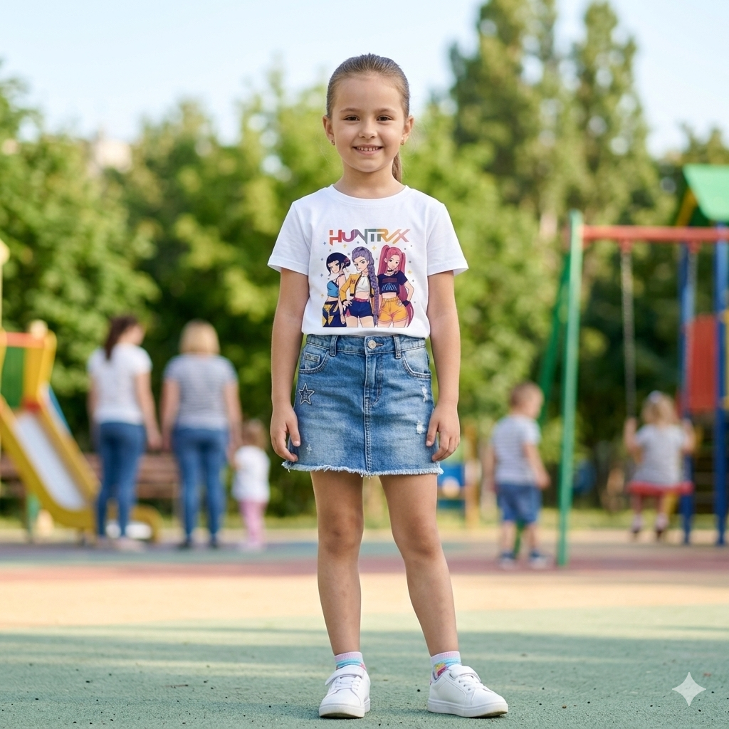 Camiseta blanca de manga corta k-Pop - Pronta moda (