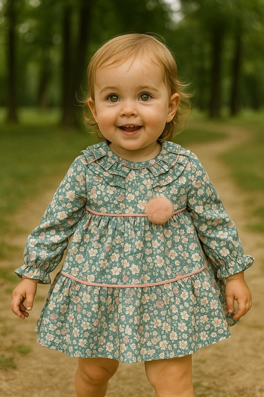 Vestido niña bebé con estampado floral - Basmarti invierno 2024