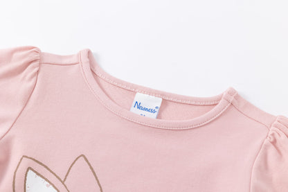 Camiseta niña rosa con zorrito con flores - Newness