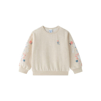 Sudadera niña con flores en manga - Newness invierno