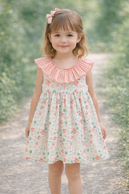 Vestido niña florar anaranjado - Newness