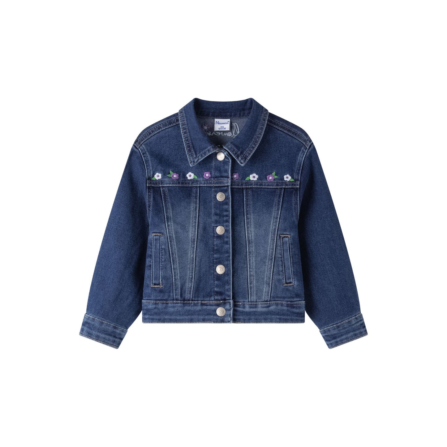 Cazadora vaquera con flores por delante y detrás - Newness