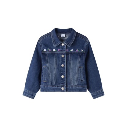 Cazadora vaquera con flores por delante y detrás - Newness
