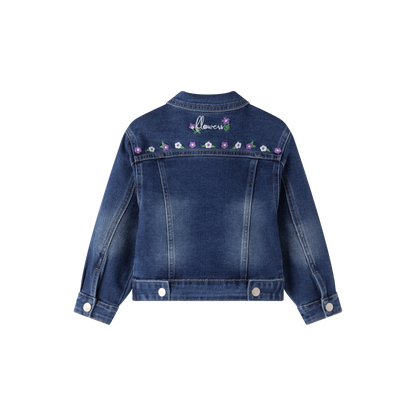 Cazadora vaquera con flores por delante y detrás - Newness
