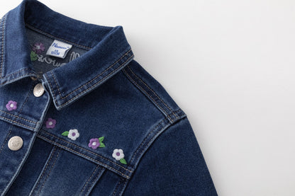 Cazadora vaquera con flores por delante y detrás - Newness