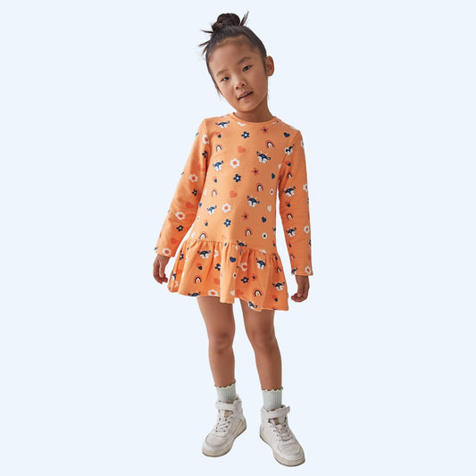 Vestido algodón naranja ciervos - Street Monkey
