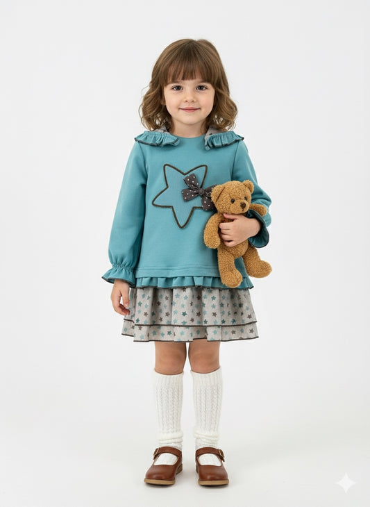 Vestido estrella con capucha de felpa - Cuka invierno 2024