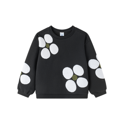 Sudadera niña con flores blancas y bordado chenile
- Newness