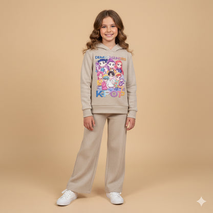 Chandal de niña micropana K- Pop beige - Pronta Moda