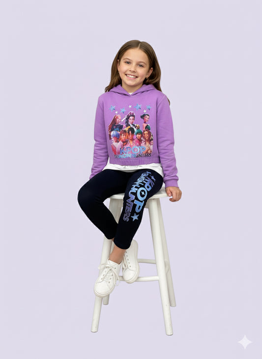 Chandal de niña 3PZ morado K- Pop - Pronta Moda