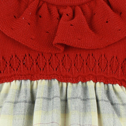 Vestido Niña Cuerpo Granate Punto - Dulce de Fresa