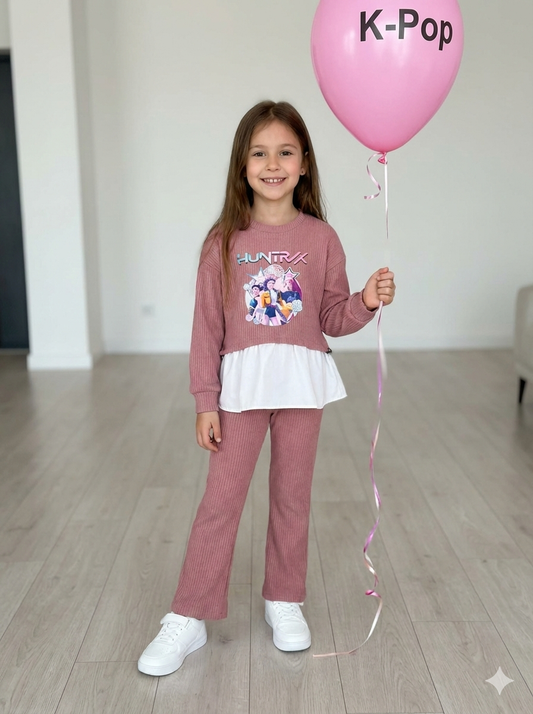 Chandal con sudadera con volante K- Pop - Pronta Moda