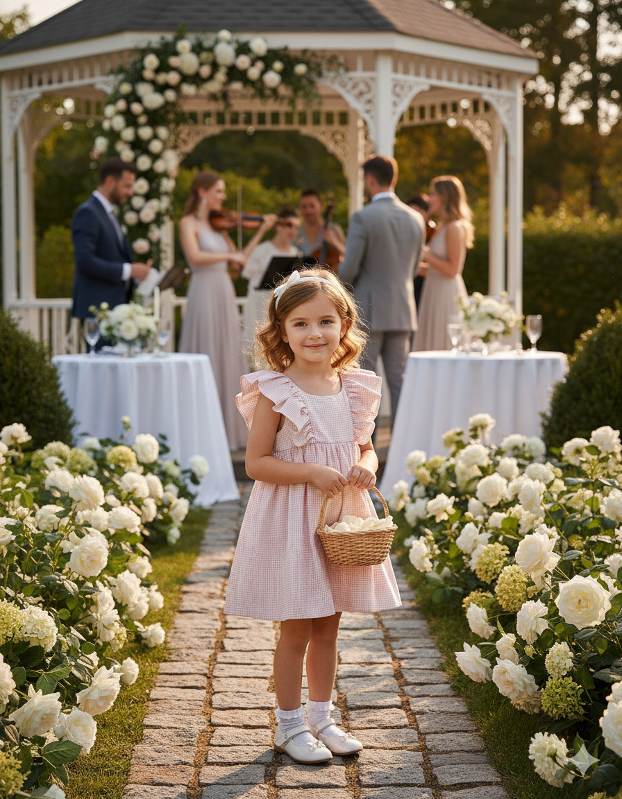 Vestido niña cuadros Vichy rosa - Newness