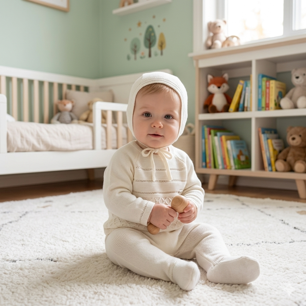 Conjunto de punto color beige - Baby