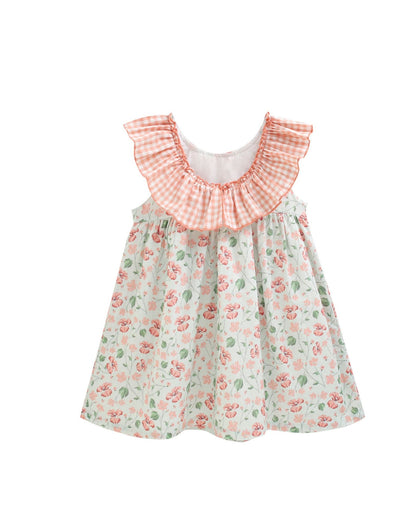 Vestido niña florar anaranjado - Newness