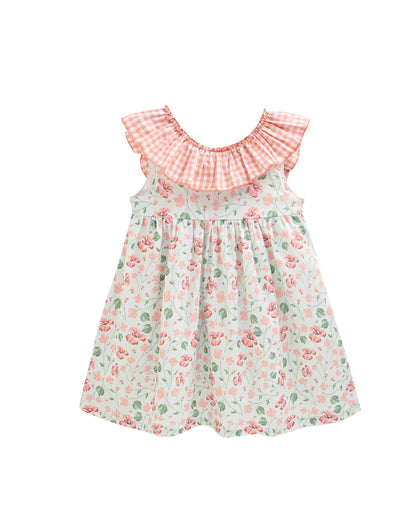Vestido niña florar anaranjado - Newness