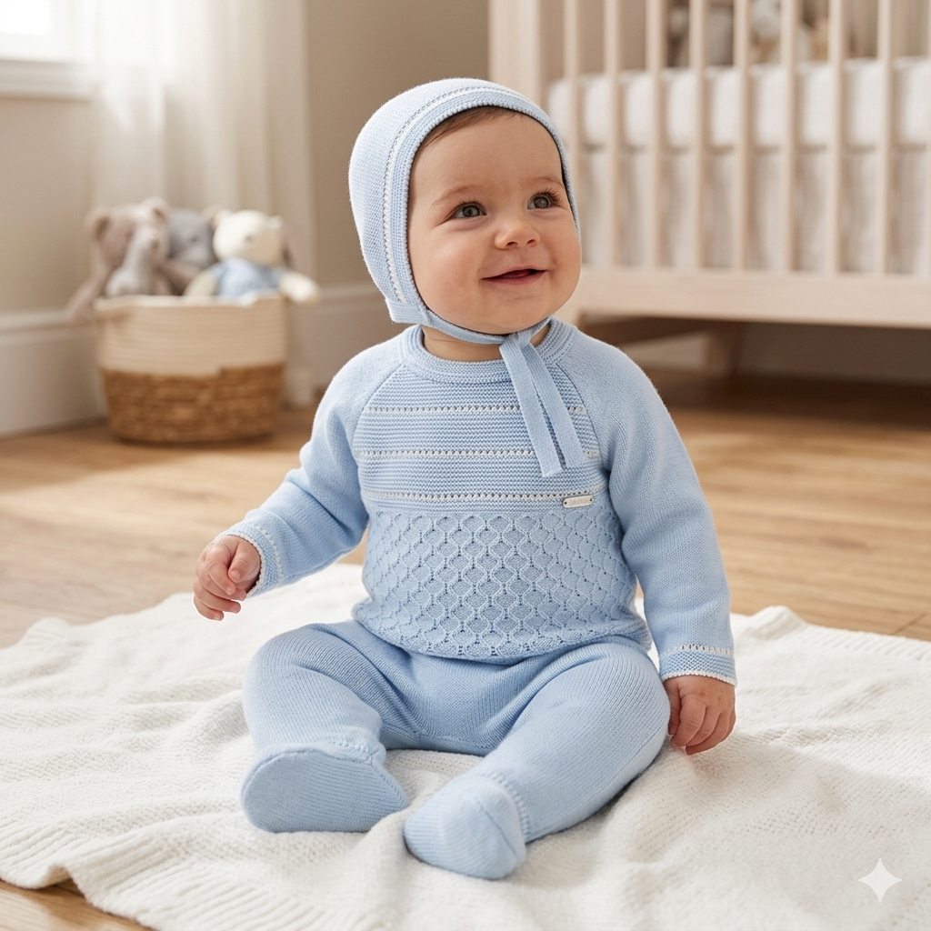 Conjunto tres piezas en celeste - Baby