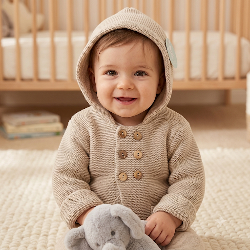 Chaqueta de punto color arena - Baby