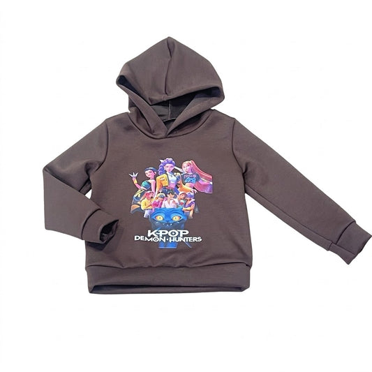 Sudadera con capucha en marrón k-Pop - pronta moda