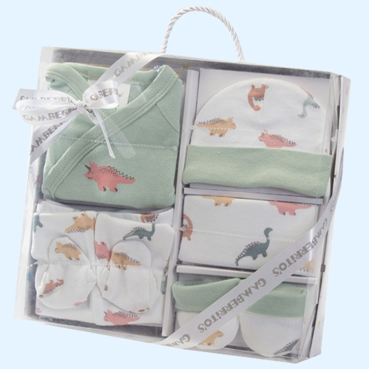 Juego infantil Dino 5 piezas verde - Gamberritos