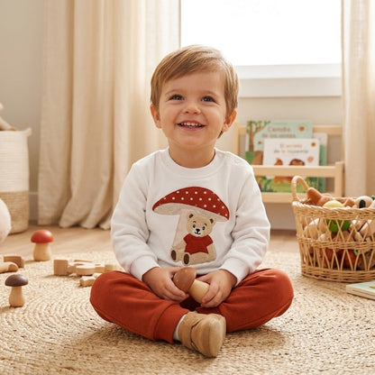 Chándal bebé niño osito en la seta 🍄