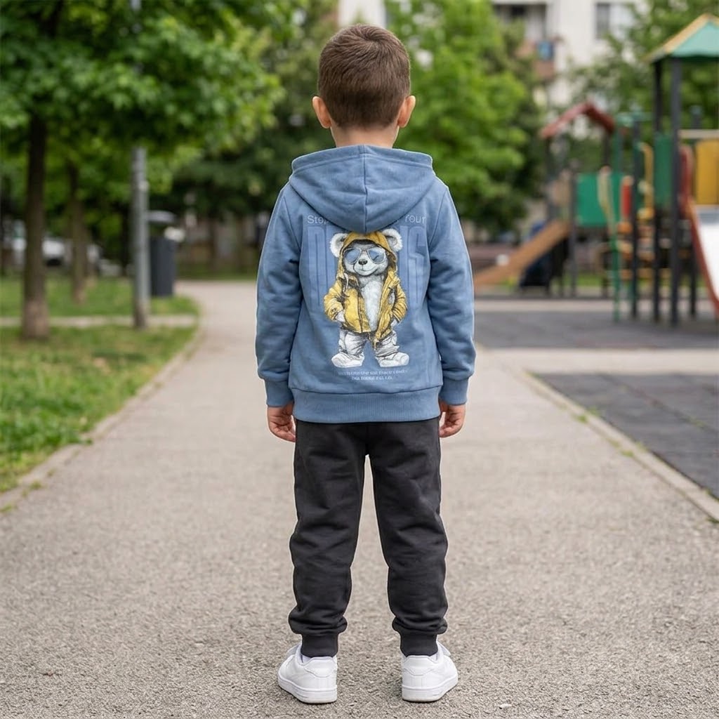 Chándal de niño oso en espalda de 3PZ (4- 12 años) - Pronta Moda