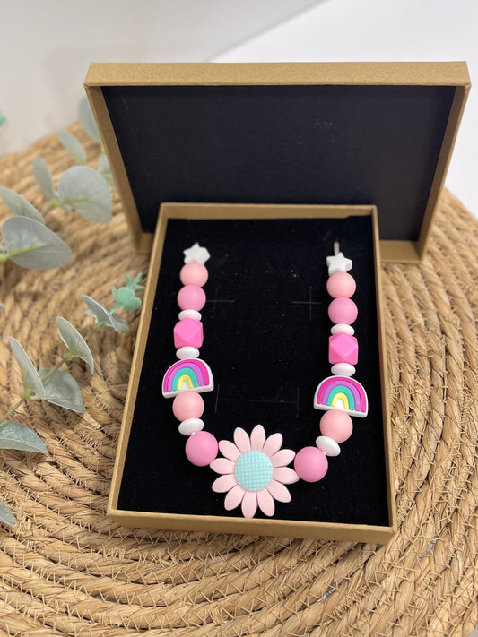 Collar de lactancia rosa flor